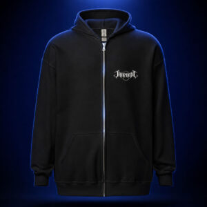 Jääportit unisex heavy blend zip hoodie with front logo and back print
