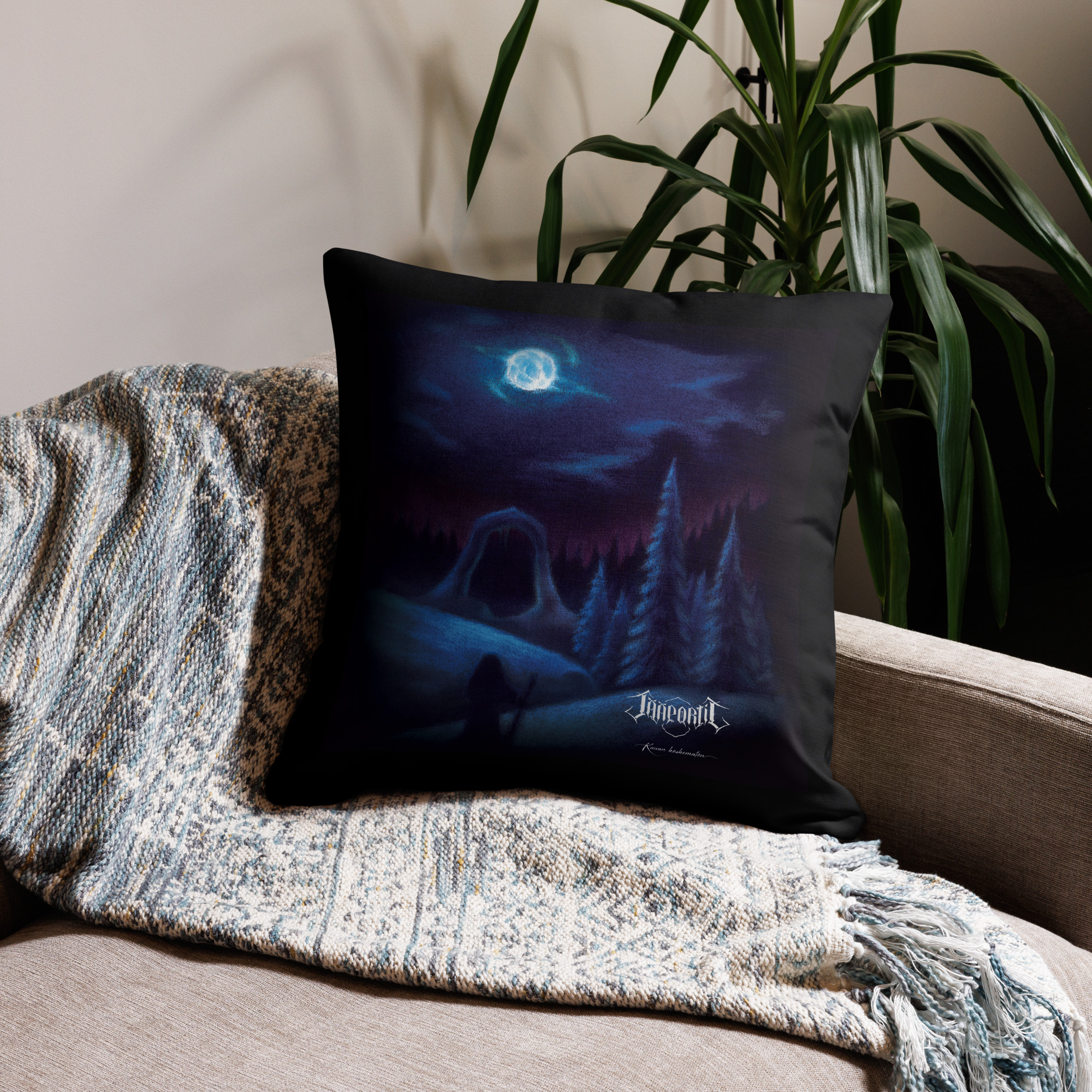 Jääportit Kauan koskematon album cover art premium pillow case