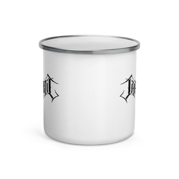 Jääportit white enamel camper mug with silver rim for hiking and camping