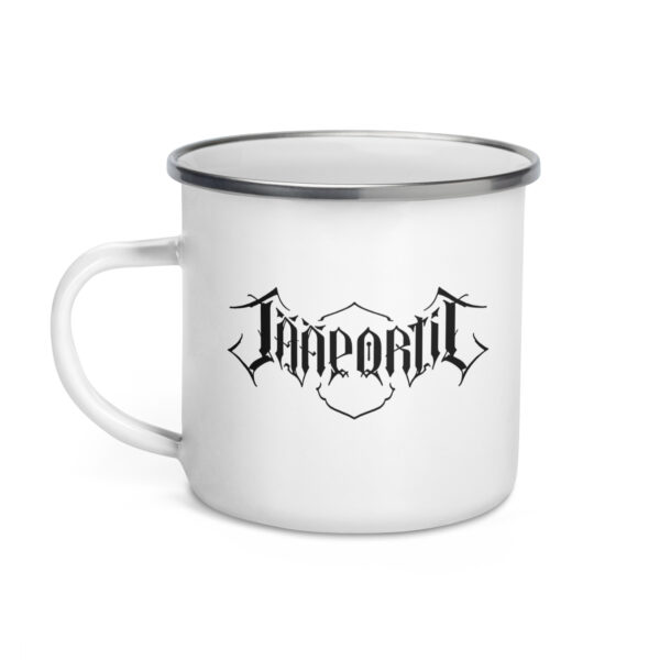Jääportit white enamel camper mug with silver rim for hiking and camping