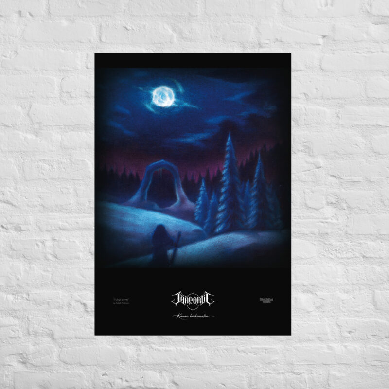 High-quality Jääportit poster featuring the Kauan koskematon album cover art on a minimalist background.
