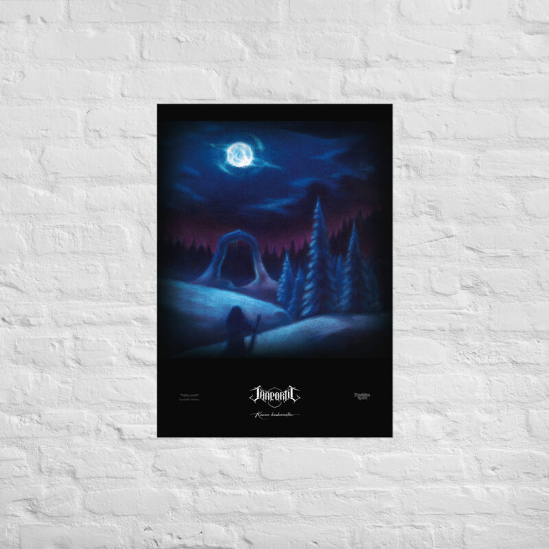 High-quality Jääportit poster featuring the Kauan koskematon album cover art on a minimalist background.