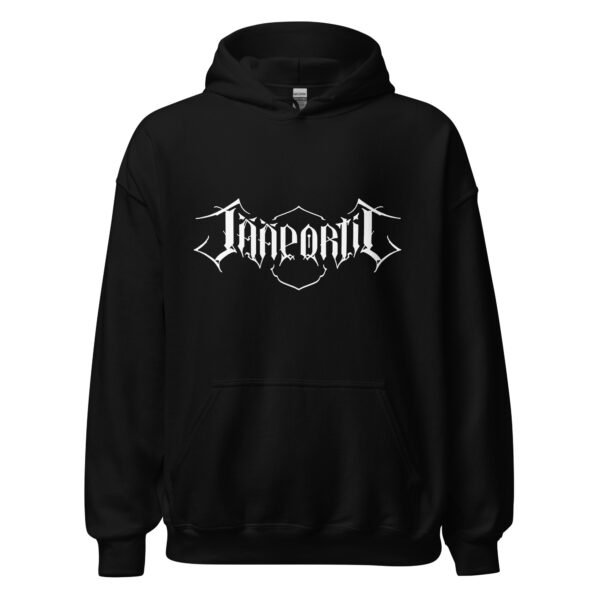 Jääportit logo unisex heavy blend hoodie with front pouch pocket and drawstring hood